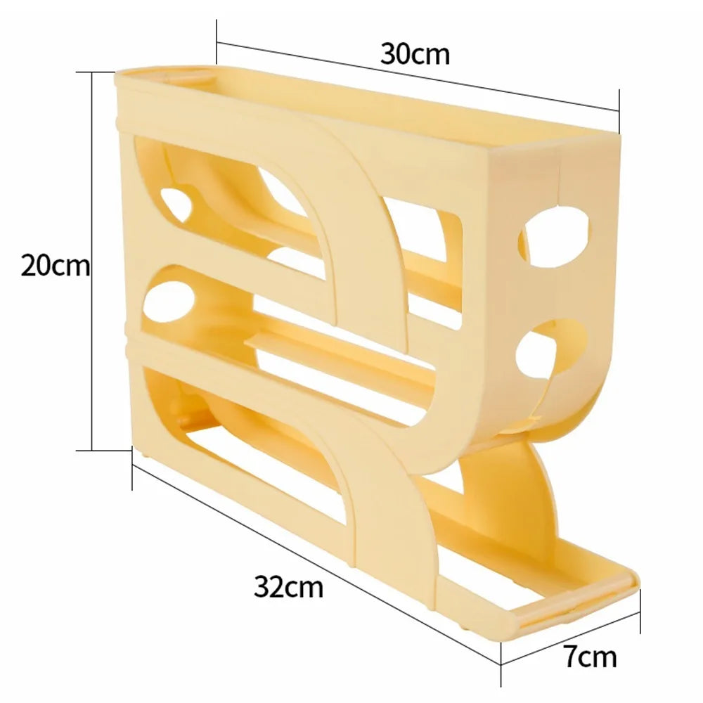 Rodillo automático para huevos de 3 capas/4 capas, nuevo estante para huevos dedicado para cocina doméstica, organizador de huevos de gran capacidad para ahorrar espacio