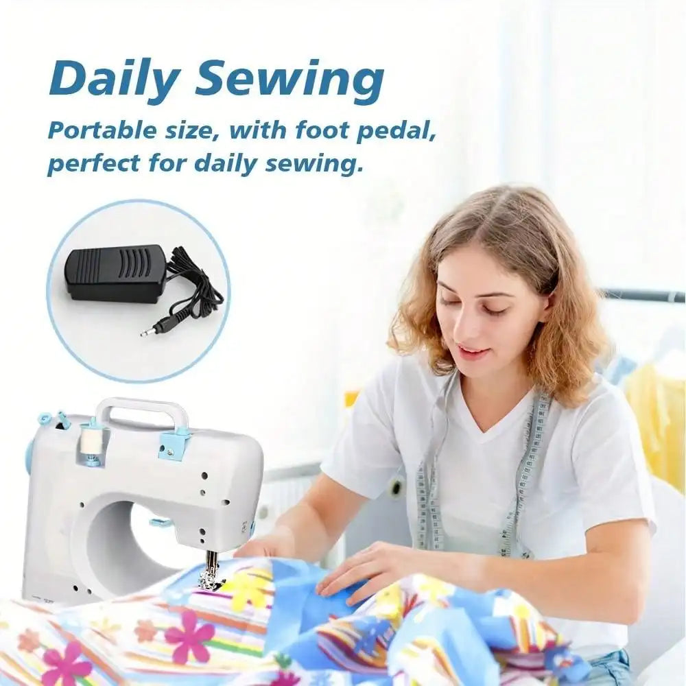 12 Stitches Household Sewing Machine Presser Foot Overlock Machines Portable Electric Foot Pedal Clothes Stitch