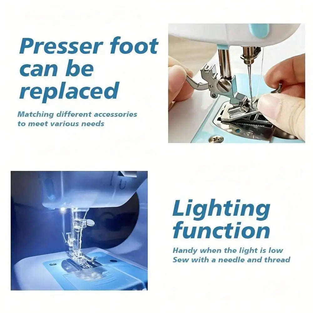 12 Stitches Household Sewing Machine Presser Foot Overlock Machines Portable Electric Foot Pedal Clothes Stitch